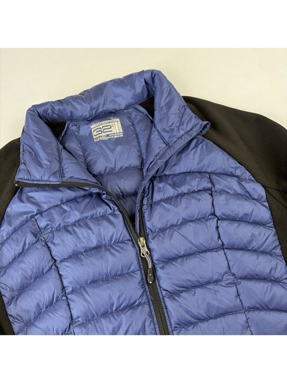 32 Degrees Weatherproof Hybrid Down Jacket Women’s XL Blue Black Mixed Media